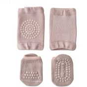 Resim Sones Yaz Çocuk Dizlik Bebek Zemin Çorapları Bebek Kaymaz Emekleme Spor Koruma Takımı S 0-1 Yaş Açık Mor 