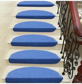 Resim Mavi Kendinden Yapışkanlı Merdiven Basamak Paspası / Halısı (402797485) 