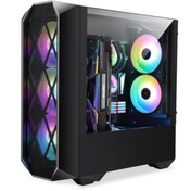Resim Lunatic Orkinos Mesh Panel Dikey Ekran Kartı Takılabilen 4 Rgb Fanlı Matx Bilgisayar Kasası 
