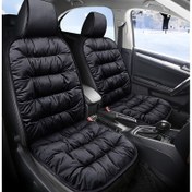 Resim 2 Adet Peluş Araba Koltuk Isıtıcıları - Yumuşak, Rahat Kış Sıcaklığı, Kahverengi Dekoratif Kapitone Tasarım, Ön Koltuk Her Mevsim Polyester Pedleri Çeşitli Modeller İçin Uygun 