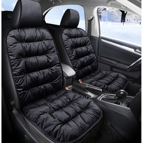 Resim 2 Adet Peluş Araba Koltuk Isıtıcıları - Yumuşak, Rahat Kış Sıcaklığı, Kahverengi Dekoratif Kapitone Tasarım, Ön Koltuk Her Mevsim Polyester Pedleri Çeşitli Modeller İçin Uygun 