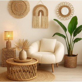 Resim KOKİ DESİGN Lida Çay Seti Tekli Koltuk Berjer Wellsoft Beyaz (SALON,BALKON,OFİS)dolgulu Kırlent Hediyeli 