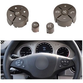 Resim Mercedes-benz W204 2007-2014 İçin 1 Çift Araba Direksiyon Anahtarı Düğmeleri Paneli, Sol Sürüş Kahverengi 