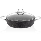 Resim Falez Black Line 28 CM Kısa Siyah Granit Döküm Tencere 