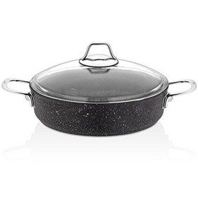 Resim Falez Black Line 28 CM Kısa Siyah Granit Döküm Tencere 