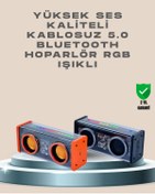 Resim Techno Stock Taşınabilir Bluetooth Hoparlör – LED Işıklarla 