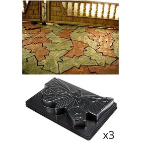 Resim Kelebek Kilit Parke Taşı Kalıbı Zemin Kaplama Kalıbı Yer Döşeme Taşı Kalıbı 8 Adet Kalıp 