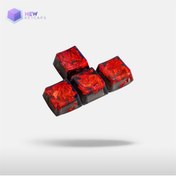 Resim New Keycaps Black And Red W-a-s-d Ve Yön Tuşları Dörtlü Set Mekanik Klavye Tuşu Artisan Keycaps 