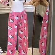 Resim Sanrio için for hello kitty Kadın Hafif Uyku Pantolonu - Sevimli Kedi Baskılı, Nefes Alabilen Tüm Mevsim Pijama Pantolonu, Kontrast Kenarlı, Siyah/Pembe/Gümüş Pembe Gençler ve Yetişkinler İçin, Mezuniyet Partisi Hediyesi, Rahat Rahat Giyim, Oyuncak Tasarımı, Yumuşak Kumaş Pantolon 