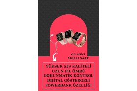 Resim Tech Butiq Aksesuar Hediyeli Akıllı Saat ve Dijital Göstergeli Powerbankli Bluetooth Kulaklık 