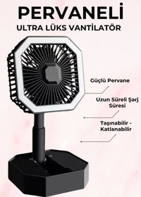 Resim Pastimost Deluxe Katlanabilir Usb Şarjlı 3 Kademeli Ekstra Güçlü Soğutucu Sessiz Çalışan Mini Fan Vantilatör 