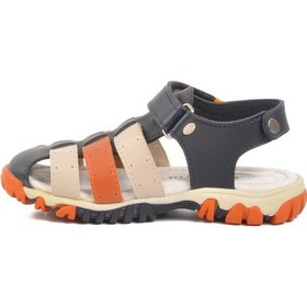 Resim Lacivert Turuncu Cırtlı Erkek Çocuk Spor Sandalet 173101 P Lacivert - Turuncu 