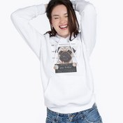 Resim Kadına Özel Buldog Tasarımlı Kapşonlu Sweatshirt 