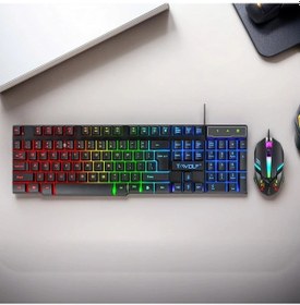 Resim Techbloom Ergonomic Kablolu Gaming Klavye Ve Fare Seti Black Abs Malzeme Laptop İçin Ergonomik Tasarım Diğer 