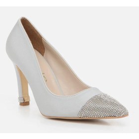 Resim Feles Sten Taş Detaylı Kadın Topuklu Ayakkabı Stiletto GÜMÜŞ 