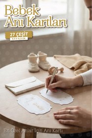 Resim t tuğset etiket Bebek Anı Kartları Aylık Fotoğraf Çekim Kartları 27 adet Özel Tasarım Saklama Kutulu Bebek Hediyelik 