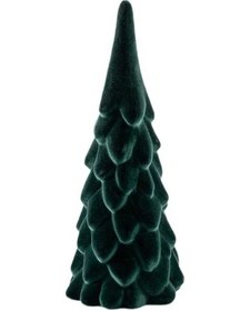 Resim Opulentliving Mini Suntek Floklu Yapay Yılbaşı Ağacı 10x25cm, Seramik, Yeşil, Masa Dekoru 10cmx25cm 