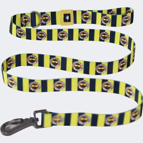 Resim Fenerbahçe Lisanslı & Logolu Köpek Gezdirme Kayışı - Sarı Lacivert Armalı 