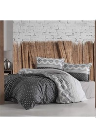 Resim Clasy Tek Kişilik Pamuk Ranforce Nevresim Takımı Astera V1 Antras 