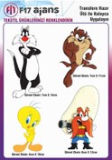 Resim F17 Ajans Ütü Ile Yapışan Tekstil Dtf Baskı Görseli Looney Tunes 