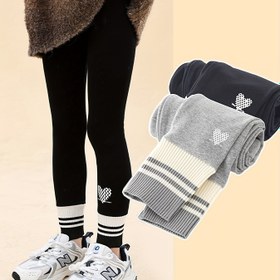 Resim Wwowoniao Kızlar için Yüksek Bel Esnek Tayt ile Kalp & Renk Bloğu Tasarımı - İnce Kesim Uzun Boylu Rahat Pantolonlar Bahar/Sonbahar için, Sevimli Tayt, Oyuncu Desenler, Rahat Uygunluk 