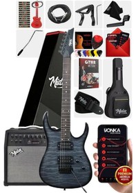Resim Midex Crade-50amp Grey Rosewood Super Strat Kasa Hh Yüksek Kaliteli 50w Amfili Elektro Gitar Seti 