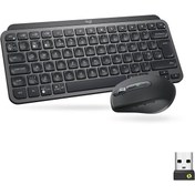 Resim MX Keys Mini Combo Bolt Alıcılı Aydınlatmalı Kablosuz İngilizce Klavye ve MX Anywhere 3 Mouse Seti - Koyu Gri Logitech
