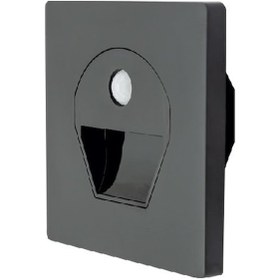 Resim Cata 1w Sensörlü Koridor Merdiven Siyah Kasa Armatür Günışığı 