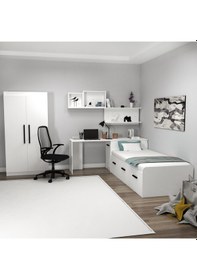 Resim Arnetti Akser Genç Odası Takımı Beyaz 4'lü Grup Beyaz 