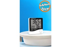 Resim Dijital Oda Termometresi, Nem Ölçer, Ekranlı, Pilli, Bebek ve Çocuk Odası Için 