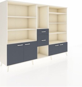 Resim Hyperion Dolap 10 Raflı 2 Çekmeceli 4 Kapaklı 220x44x163 Aytaşı-a Aytaşı-antrasit 
