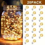 Resim 20 adet Peri Işıkları Pil ile Çalışır - 10/20 LED, 100.58/201.17cm Düğünler, Noel, Sevgililer Günü & DIY Masa Süslemeleri için Yanıp Sönen Işıklar - Sıcak Beyaz, Beyaz, Çok Renkli 