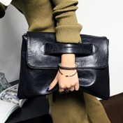Resim 1 adet Kadınlar için Vintage Esintili İş Stili Çapraz Vücut Hobo Çantası - Ofis Omuz Çantası, Çıkarılabilir Askı, Polyester Astar, Toka Kapatma 