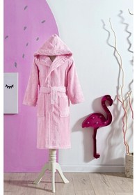 Resim Ashley Pembe Kapüşonlu Bambu Kız Çocuk Bornozu Pembe 