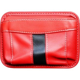 Resim Rogfer Depolama Asılı Çantalar İçin Çok Fonksiyonlu Arabaya Monte Yapışkanlı Örgü Çanta Kırmızı 