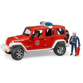 Resim My Reality Fashion Bruder Jeep Wrangler Rubicon İtfaiye Aracı Ve İtfaiyeci BR02528 