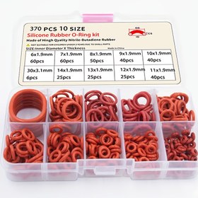 Resim 370 adet Silikon O-Halka Conta Kiti, Yağ ve Sıcaklık Dayanıklı Yuvarlak Kauçuk Çeşitli Seti, Otomotiv, Borular ve Musluklar için, 10 Farklı Boyutta O-Halkalar Depolama Kutusunda, Tesisat Aksesuarları | Çok Yönlü Conta | Dayanıklı Silikon Malzeme, Tesisat için Contalar 