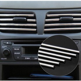 Resim SS Oto Araç Içi Klima Izgara Hava Çıkış Dekoratif Şeritler Klima Şerit (GÜMÜŞ) Klima Şeritleri 