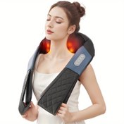 Resim 1pc ShiatsuCare USB Şarj Edilebilir Derin Dövme Masaj Cihazı - Boyun, Omuzlar, Sırt, Bel, Bacaklar ve Ayaklar için - Tam Vücut Kas Rahatlatma Masaj Cihazı Isıtma, Taşınabilir ve Kokusuz, Erkekler, Kadınlar, Anneler ve Babalar için İdeal Hediye 