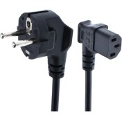 Resim Aogo 1.8 mt L Uçlu Power Güç Kablosu C13 Iec Enerji Kablosu 1.8m 90 Derece Sol Açılı Elektrik Kablosu 