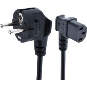 Resim Aogo 1.8 mt L Uçlu Power Güç Kablosu C13 Iec Enerji Kablosu 1.8m 90 Derece Sol Açılı Elektrik Kablosu 