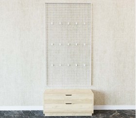Resim Çekmeceli Alt Dolaplı Hasır Takı Duvar Reyonu - 80x220cm / var / siyah-siyah 