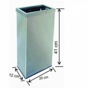 Resim Paslanmaz Metal Duvar Tipi Çöp Kovası Çemberli 21 Litre 