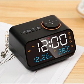 Resim Mordern Fm Radyo Led Çalar Saat Başucu Uyanma. Dijital Masa Takvimi Black 