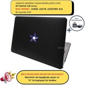 Resim MacBook Air M1 13" A1932 A2179 A2337 Uyumlu Karbon Fiber Siyah Laptop Koruyucu Kılıf McStorey