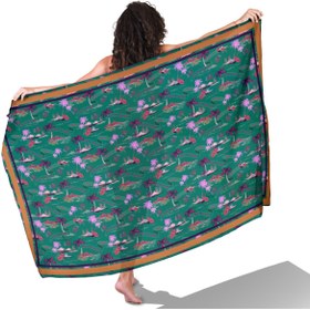 Resim tuaipek RETRO TROPIC Desen İç göstermeyen Saten PAREO 