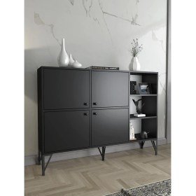 Resim Wood'n Love Zeta 140 cm Metal Ayaklı Konsol - Siyah / Siyah 