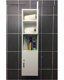 Resim IRMAK DÜNYASI 2 Kapaklı Bölmeli Banyo Asma Boy Dolabı 2 Kapılı Çok Amaçlı Duvara Monteli Dolap 