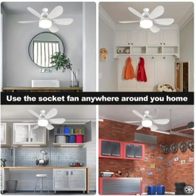 Resim Genel Markalar Tavan Vantilatörü 3 Renk Led Işık 3 Kademe Hız Modu Sessiz 5 Kanat Kumanda Sinek Kovar 