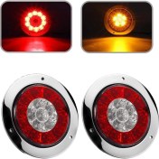 Resim Sedipiitous 2pcs 4 Inç Yuvarlak Kamyon Römorku LED Kuyruk Durma Fren Lambaları Kırmızı ve Kehribar Park Turu Sinyal Işıkları Kamyon, Rv, Römork, Kampçı, Tekne, Karavan Vb. (Yurt Dışından) 
